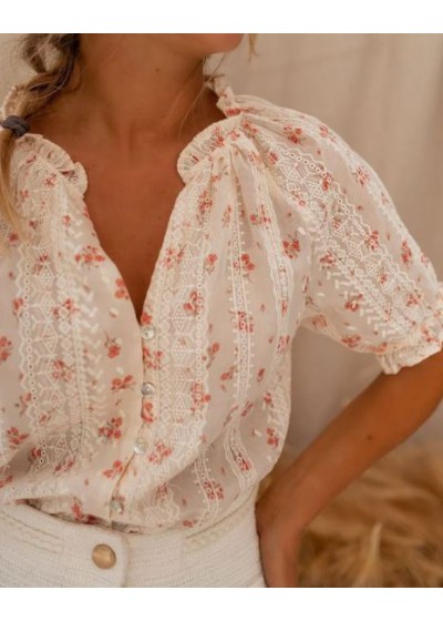 Blusa Floral Bordados Arena