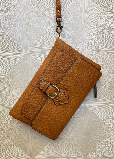 Cartera Grande Efecto Piel Plegable