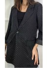 Blazer Fiesta Oversize Brillo Plateado