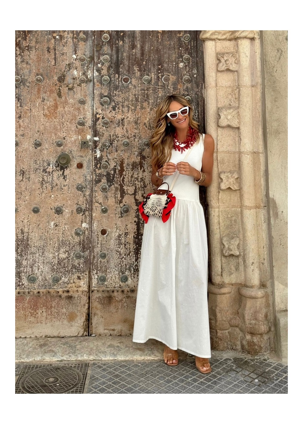 Vestido cuerpo canalé y bolsillos