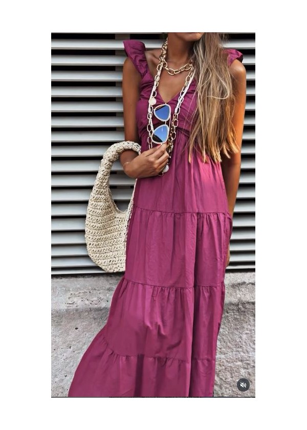 Vestido manga y escote abullonado