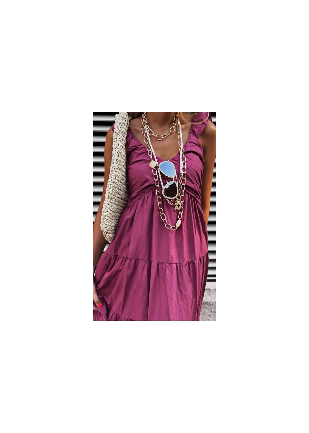 Vestido manga y escote abullonado