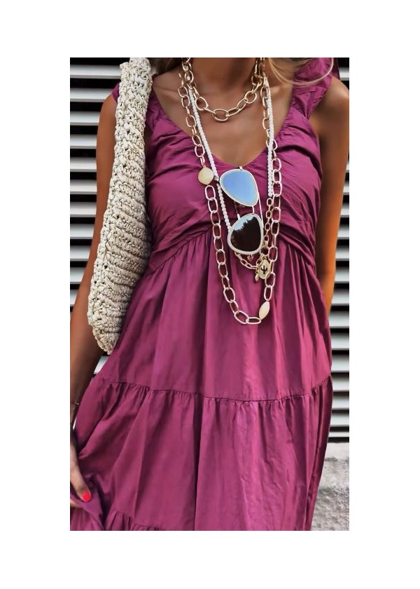 Vestido manga y escote abullonado