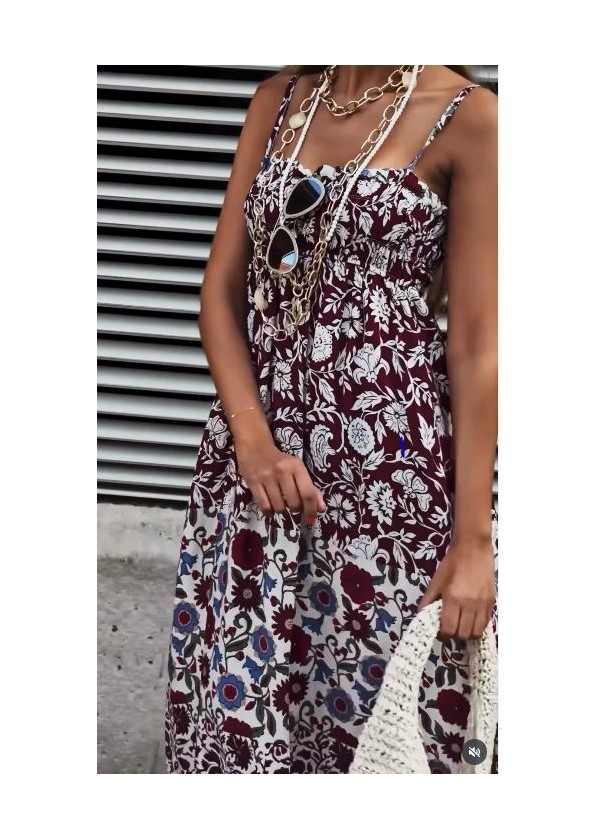 Vestido flores pecho abullonado vino-rosa