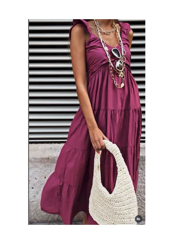 Vestido manga volante escote abullonado