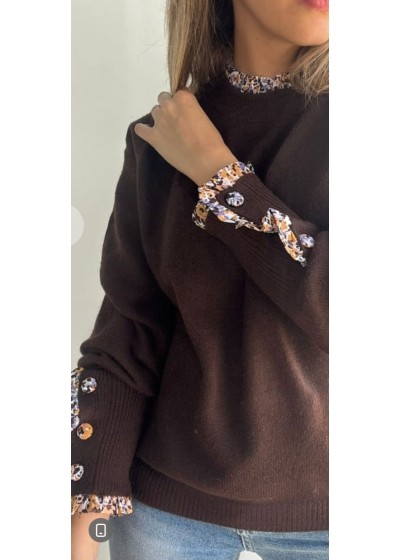 Jersey ribete en cuello y puño