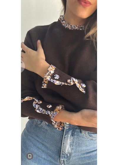 Jersey ribete en cuello y puño