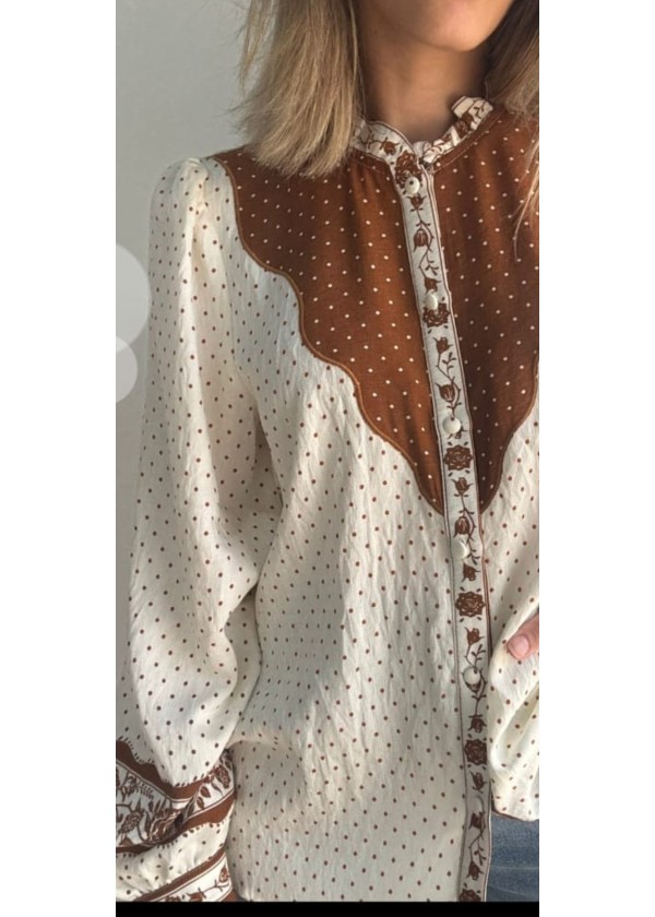 Blusa de Cuello Volante manga larga