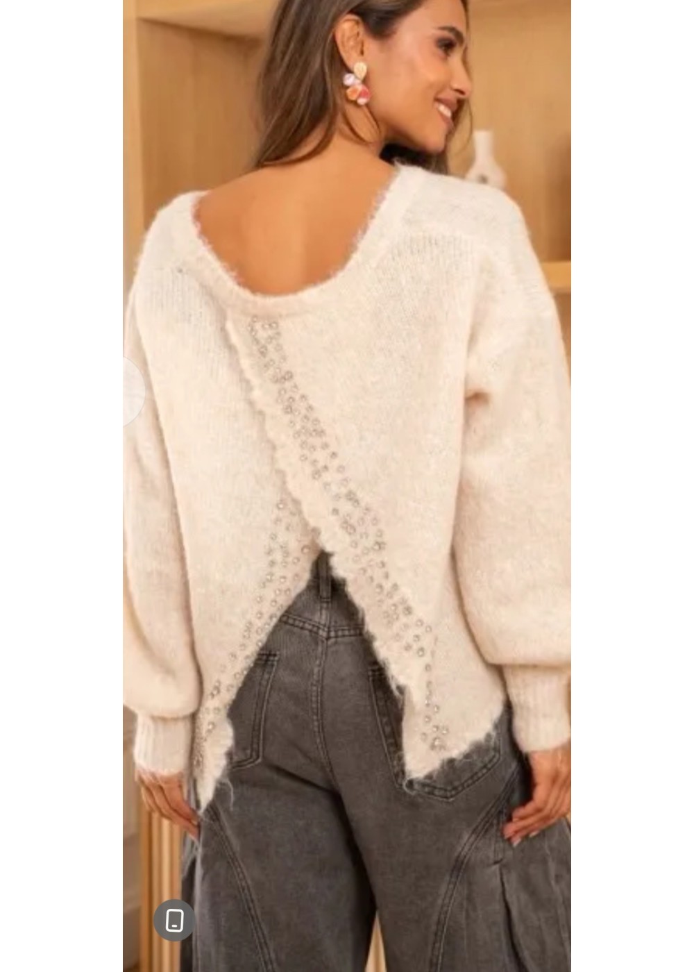 Jersey cruzado espalda brillo