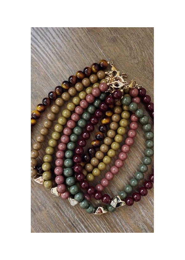 Collar acero perla brillo