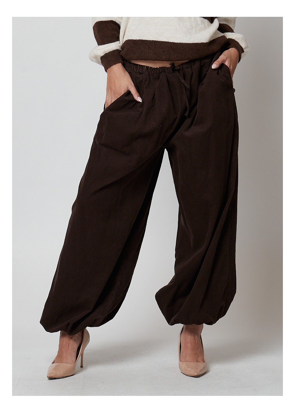 Pantalón bombacho raso liso