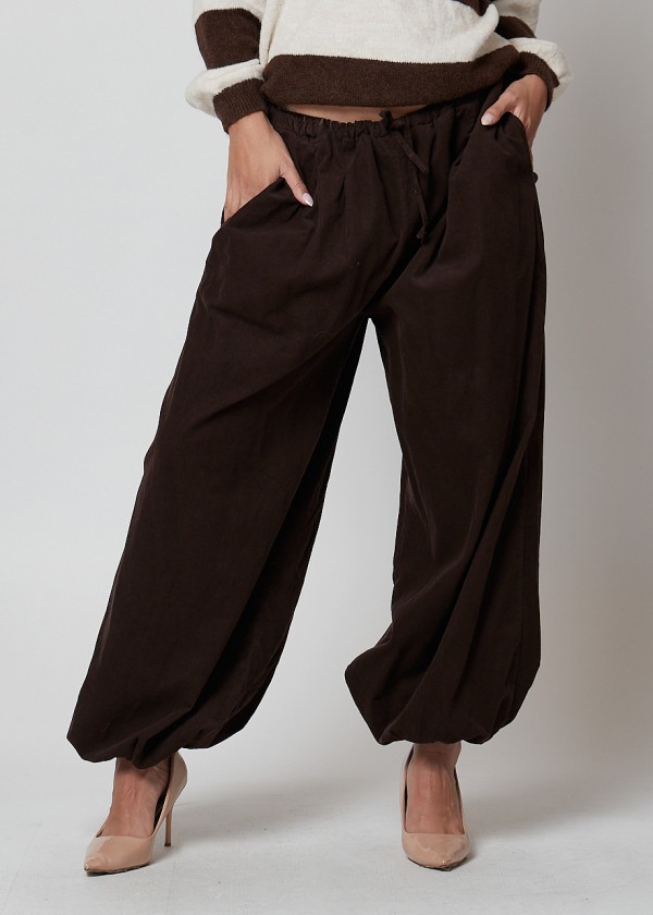 Pantalón bombacho raso liso