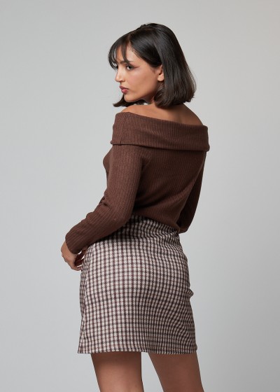 Camiseta canale palabra de honor choco/burdeos