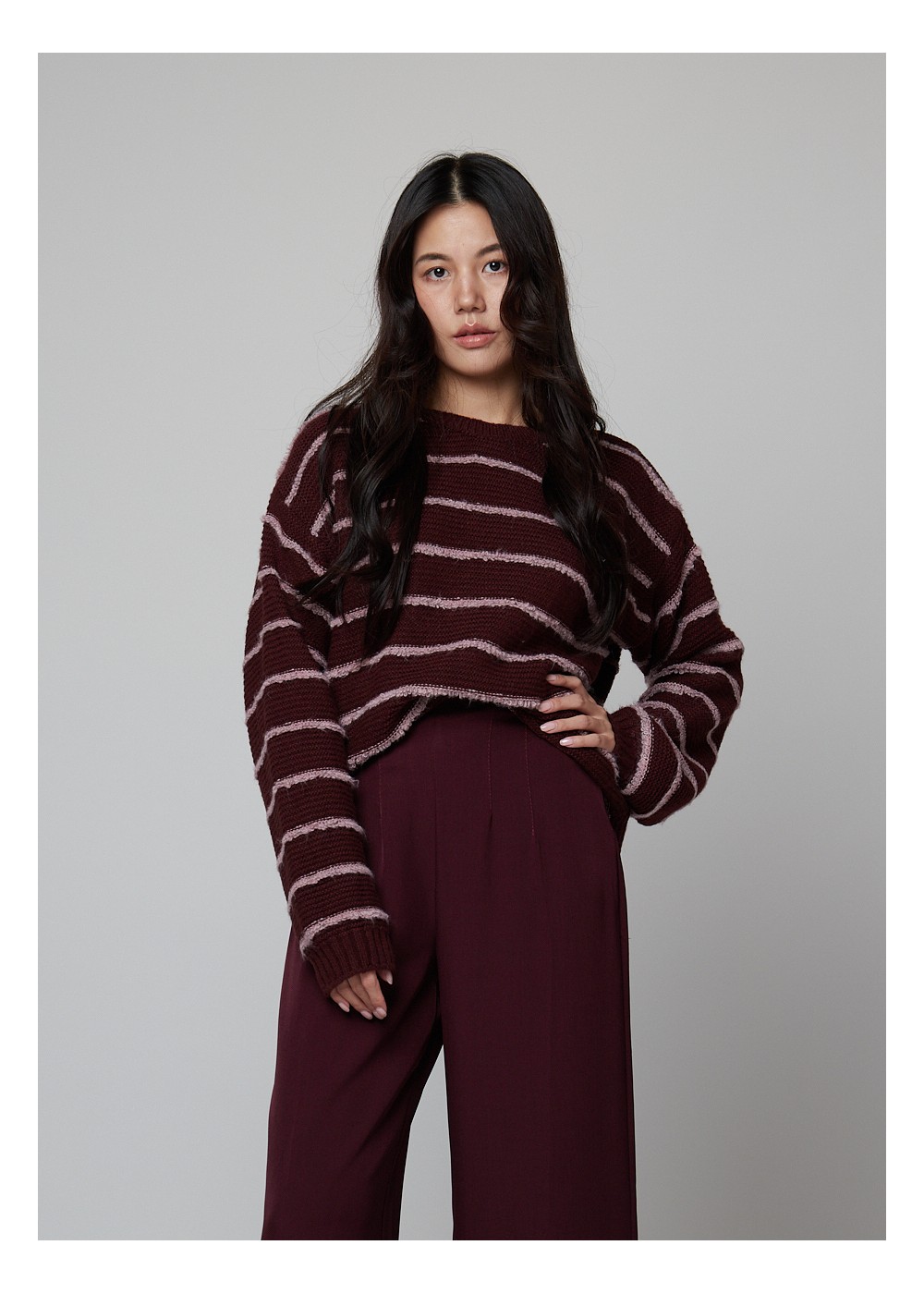 Jersey burdeos rosa texturas