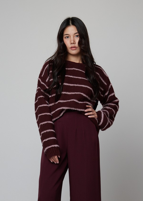 Jersey burdeos rosa texturas