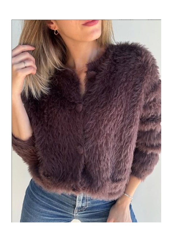 Chaqueta peluche chocolate