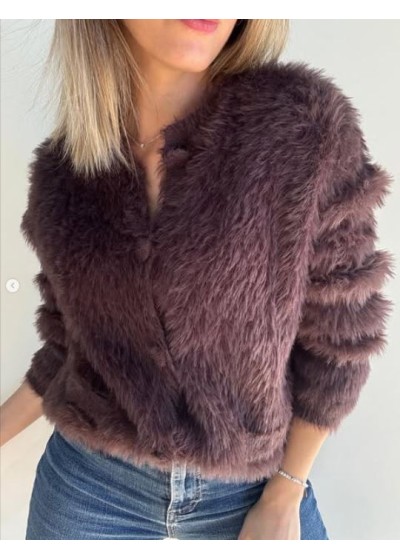 Chaqueta peluche chocolate