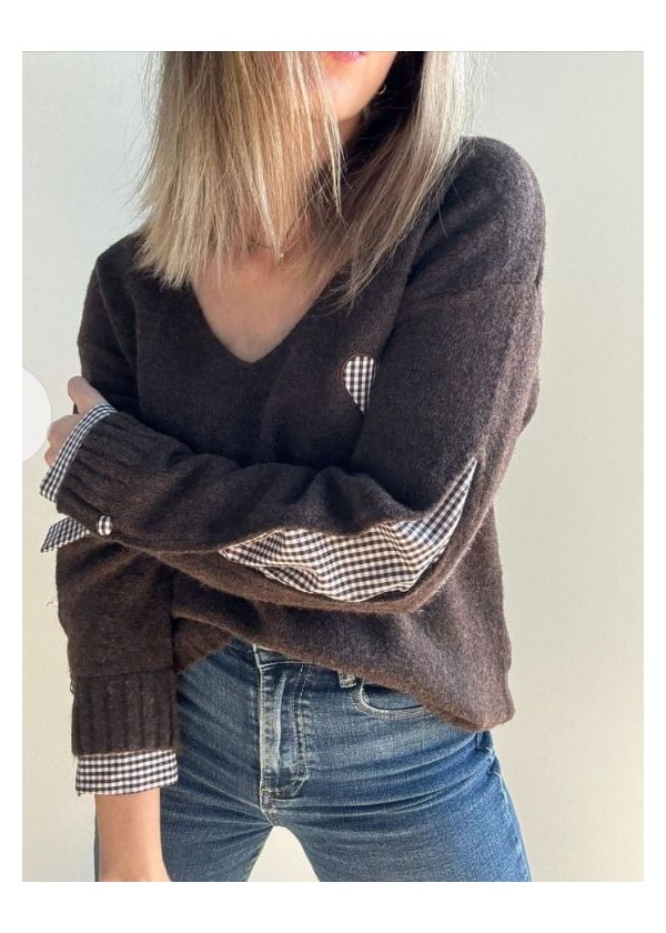 Jersey abertura cuadros