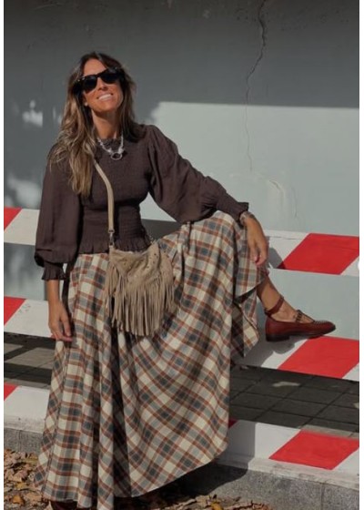 Falda larga cuadros