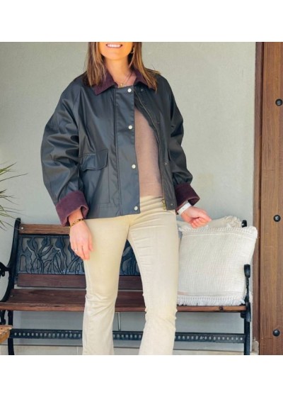 Chaqueta tipo barbour corta