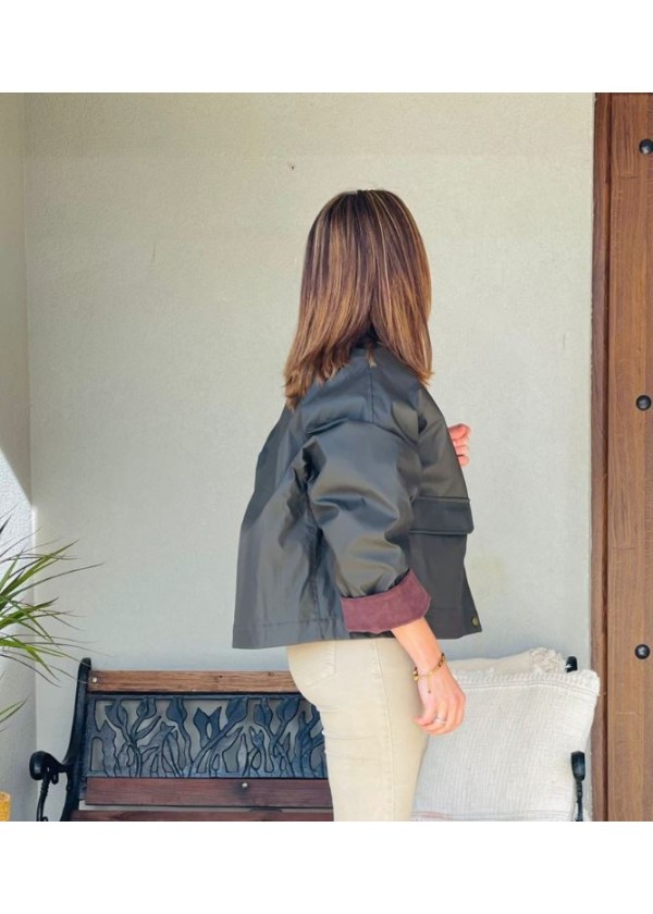 Chaqueta tipo barbour corta