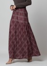 Falda cuadros cintura lateral choco-vino