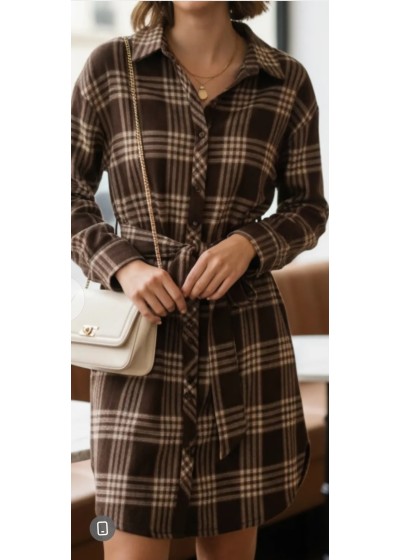 Vestido camisero cuadros...