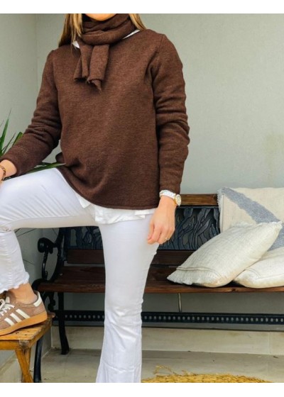 Jersey liso cuello bufanda...