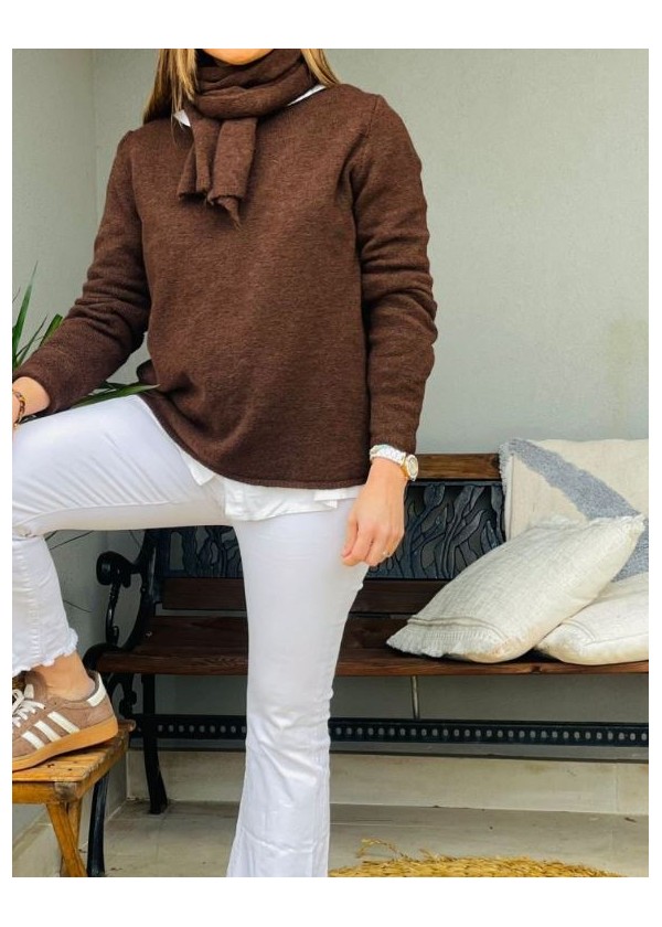 Jersey liso cuello bufanda colores