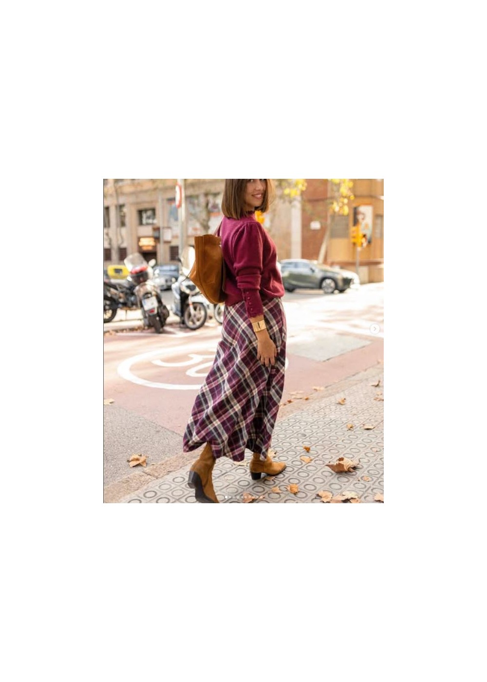 Falda larga cuadros multicolor