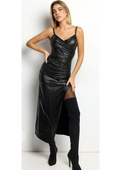 Vestido ecopiel tirante...
