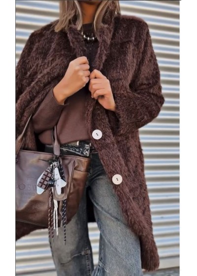 Abrigo pelo botones Joya