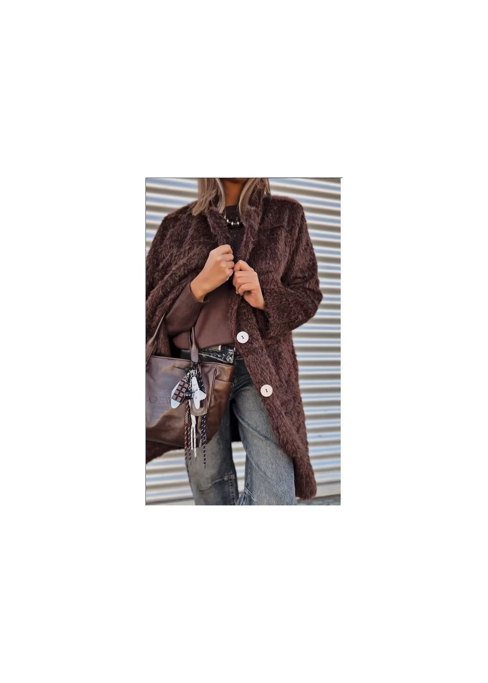 Abrigo pelo botones Joya