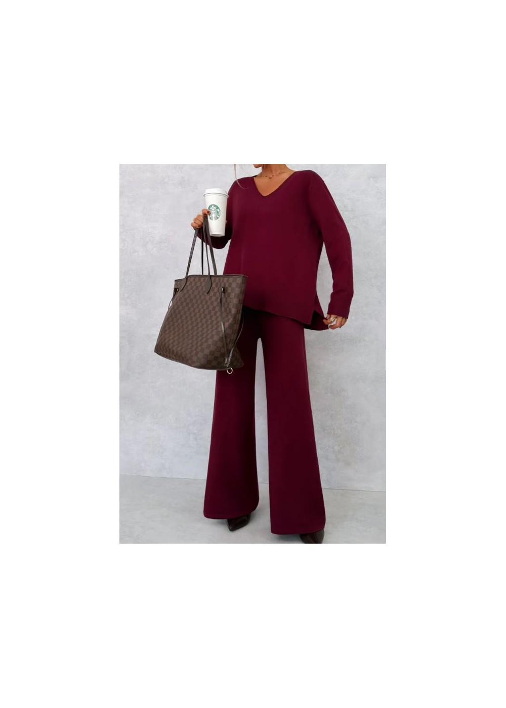 Conjunto jersey y pantalón punto liso