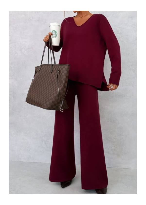 Conjunto jersey y pantalón punto liso