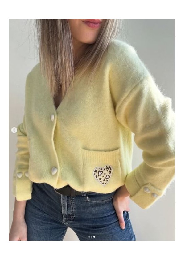 Chaqueta corazones amarillo