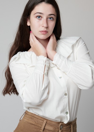 Blusa puntilla manga larga,...