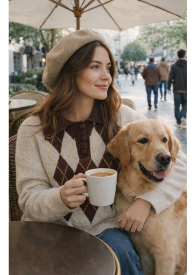 Jersey polo rombos choco-arena