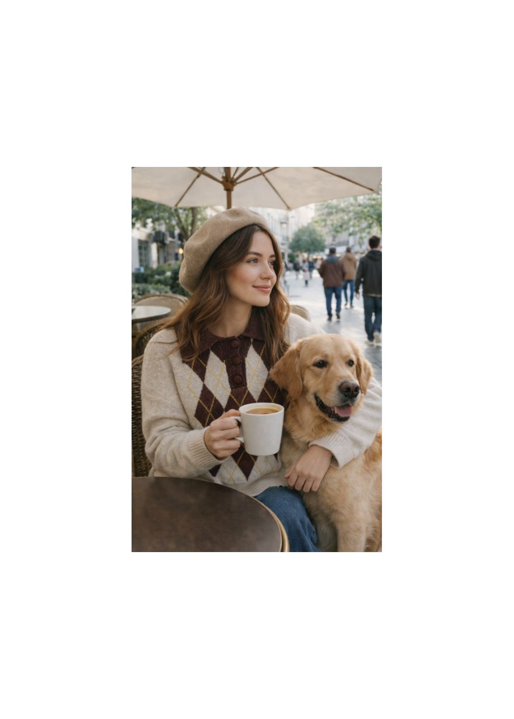 Jersey polo rombos choco-arena