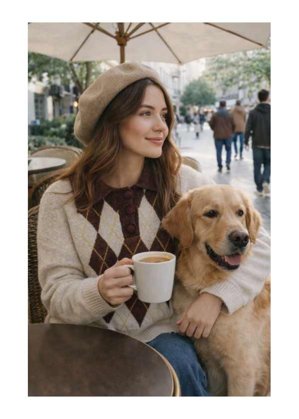 Jersey polo rombos choco-arena