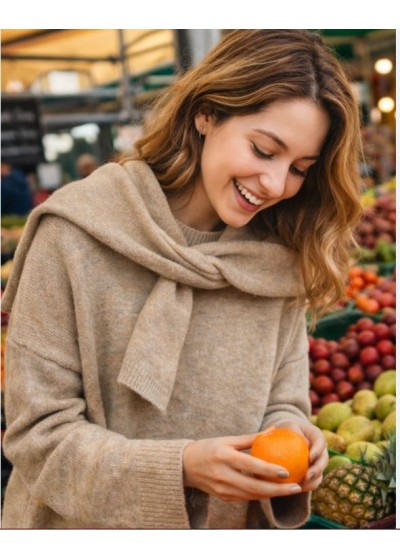 Jersey liso cuello bufanda...