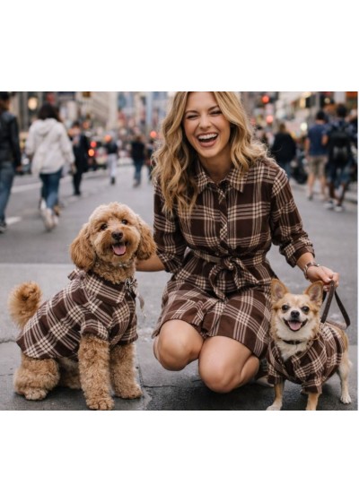 Vestido camisero cuadros...