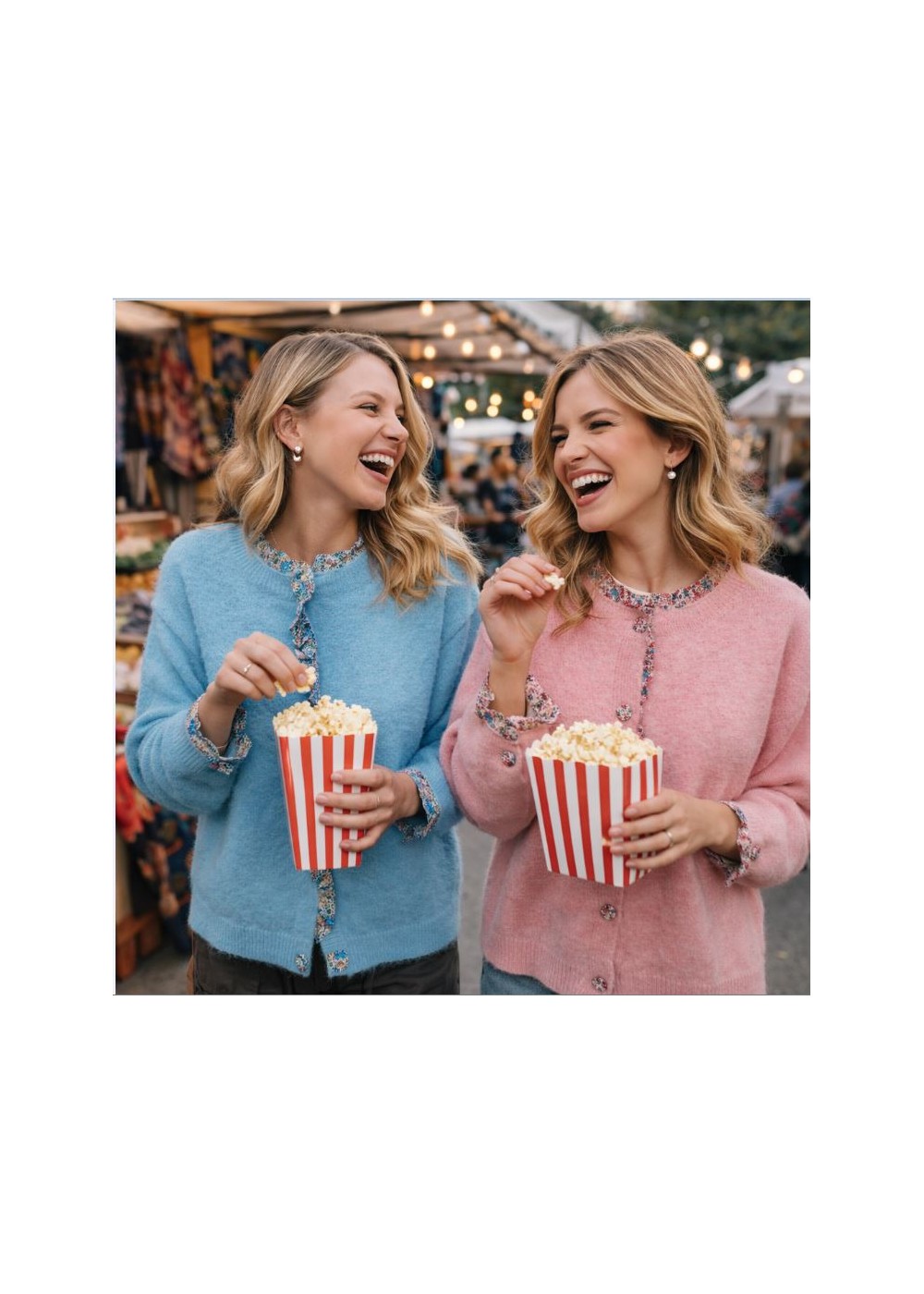 Jersey/chaqueta ribete estampado