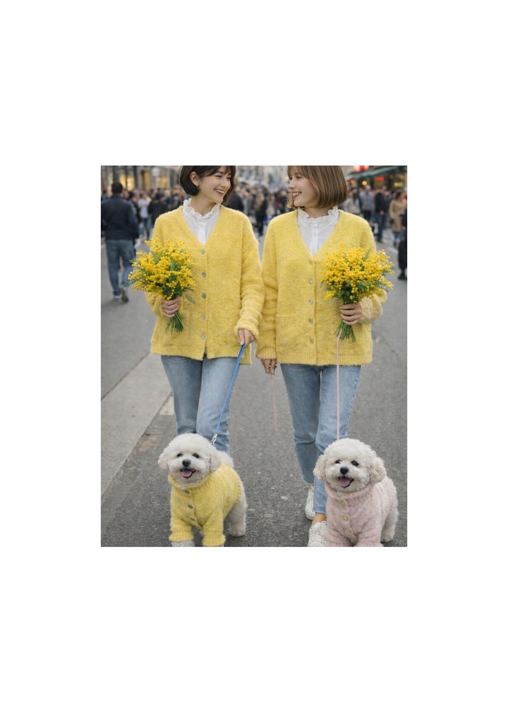 Chaqueta amarillo pelo rizado