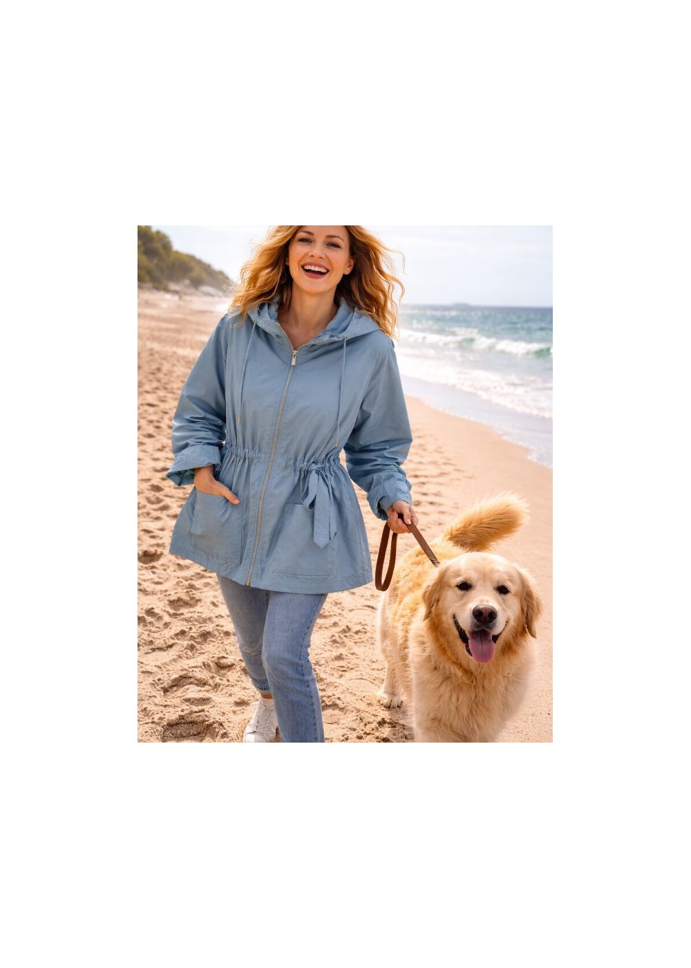 Chuvasquero oversize lazos cadera