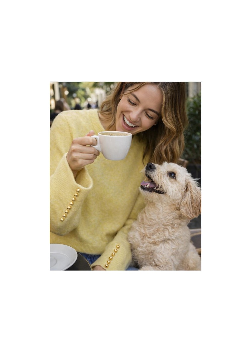 Jersey amarillo botones dorados manga