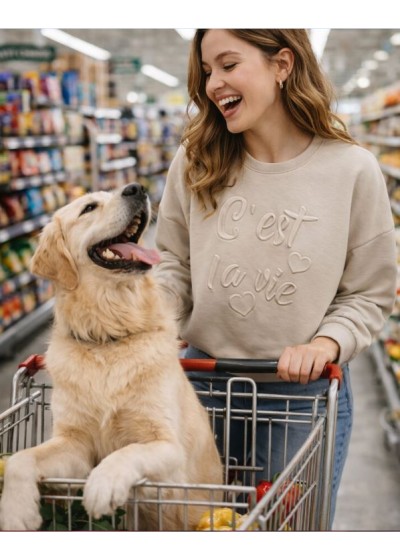 Sudadera Relieve Cuello...