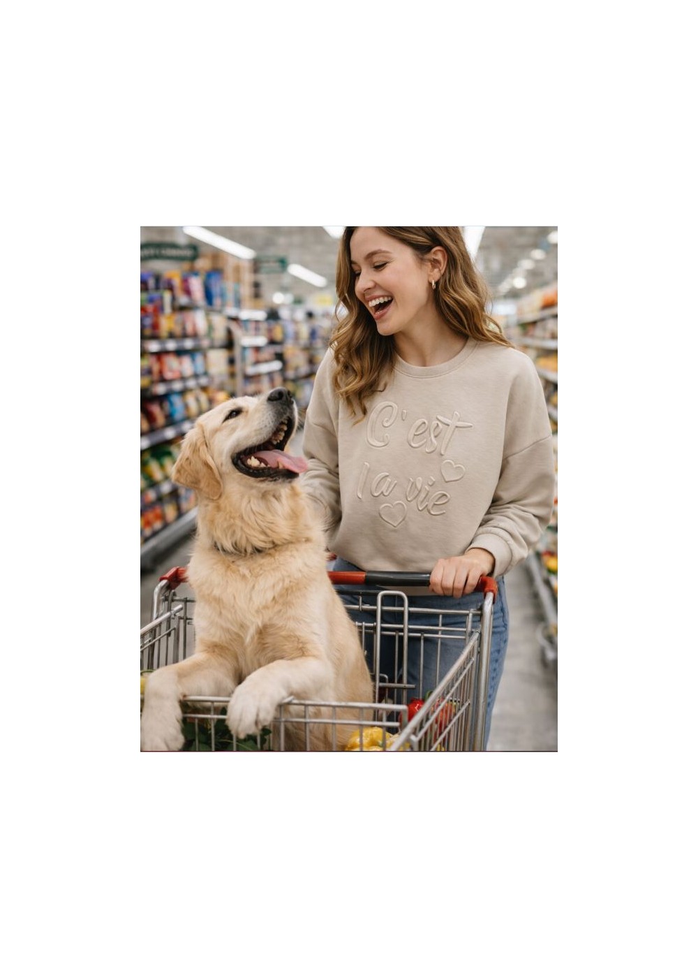 Sudadera Relieve Cuello Redondo