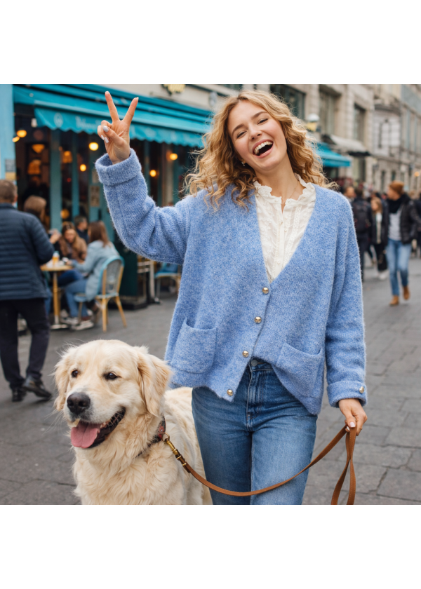 Chaqueta botones plata bolsillos