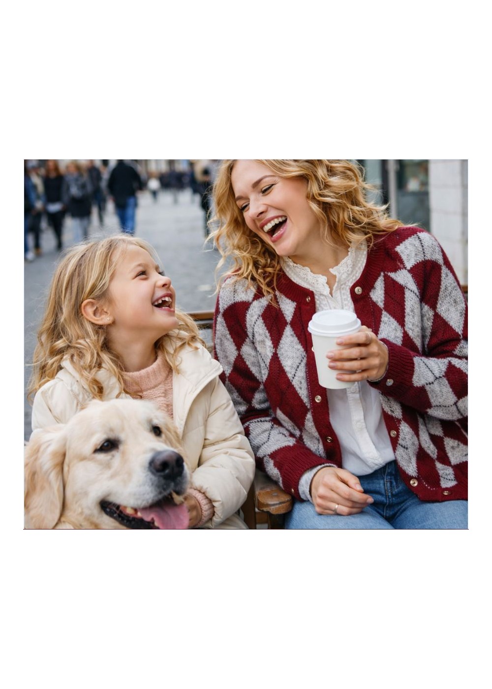 Chaqueta punto rombos granate